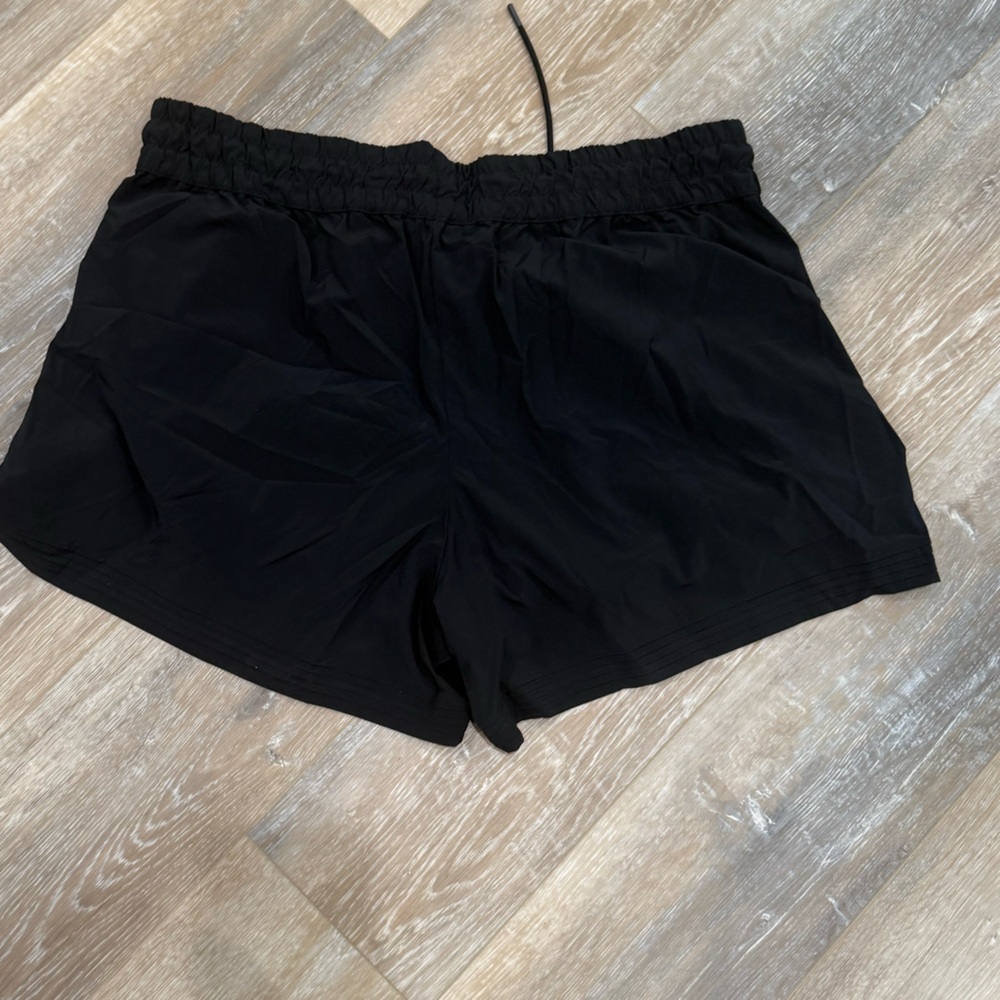 Black Flowy Athletic Shorts View 2